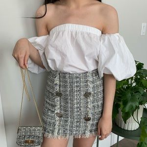 Baby Blue Tweed Skirt